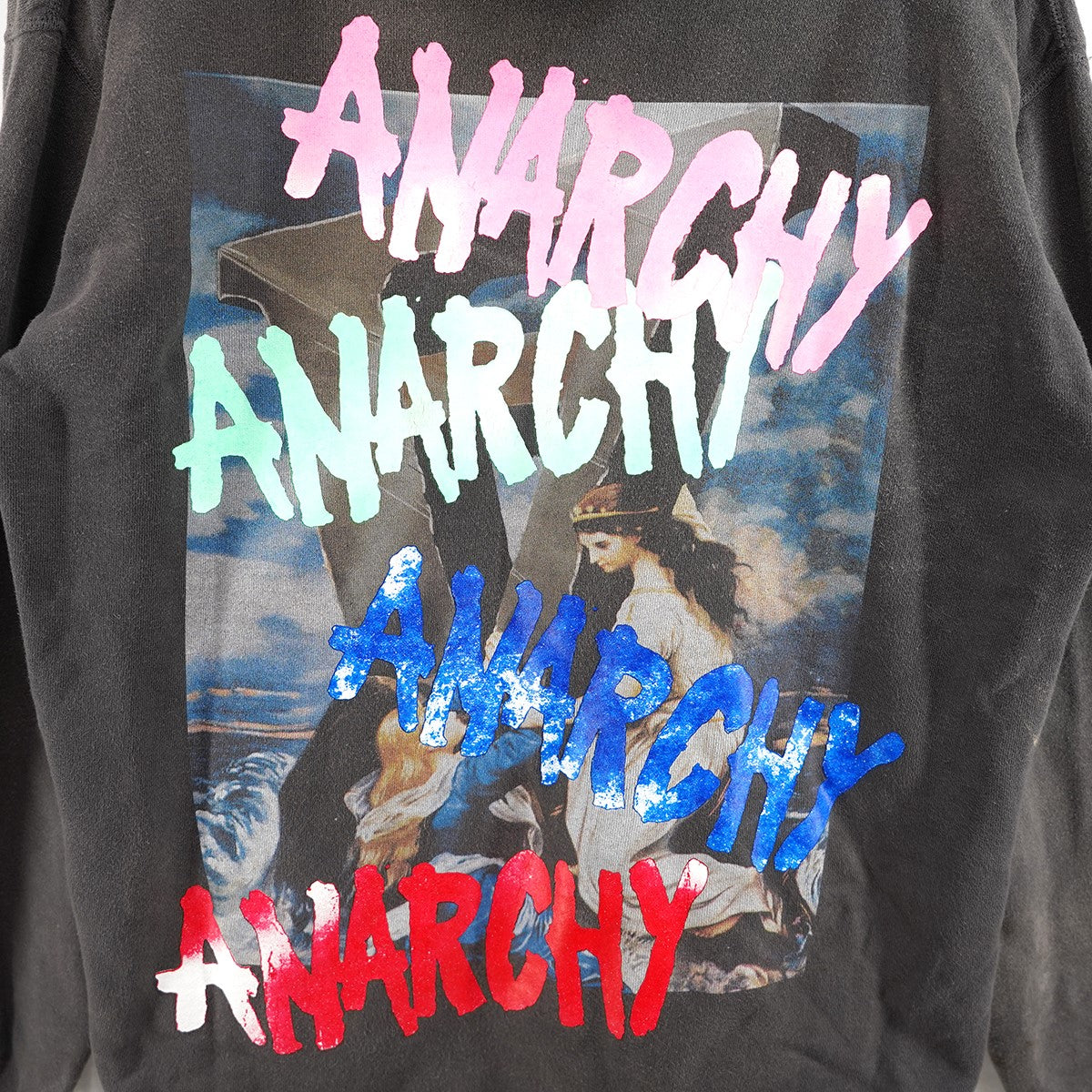 SAINT MICHAEL 25AW HOODIE ANARCHY ロゴ アナーキーVintage ヴィンテージ 切りっ放し加工 フーディ パーカー 古着・中古-3枚目のアイテム画像