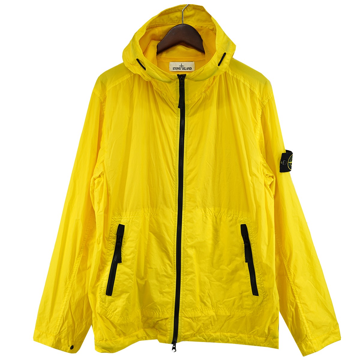 STONE ISLAND 23SS Garment Dyed Crinkle Reps NYロゴパッチ フーデッド ナイロン ジャケット 古着・中古-1枚目のアイテム画像