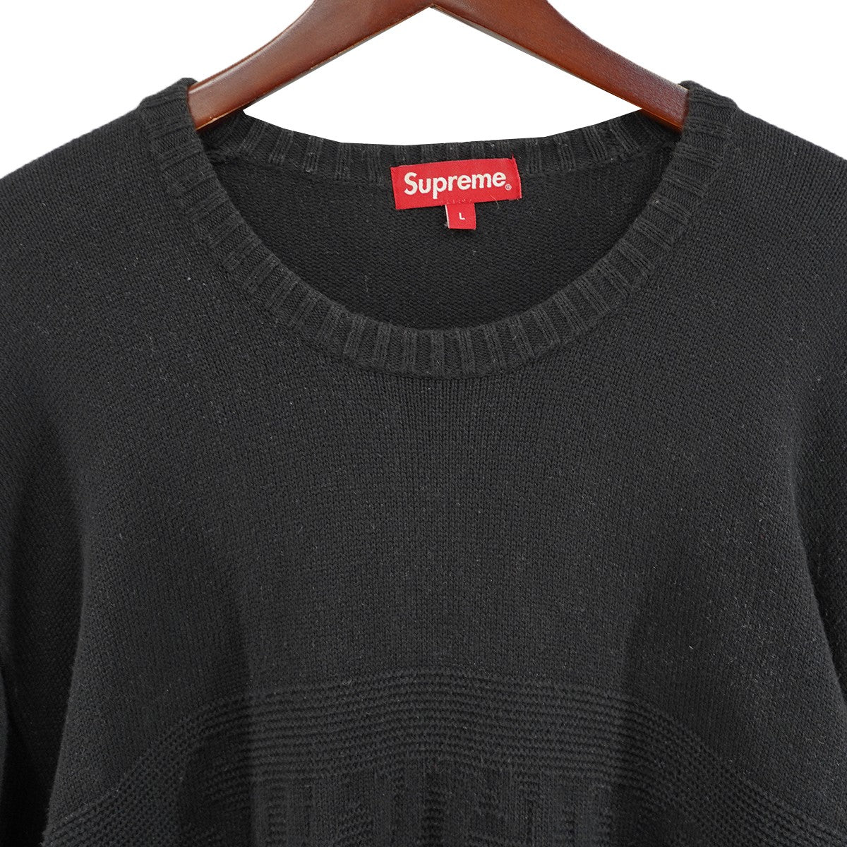 Supreme 22SS Tonal Paneled Sweaterトーナル トナル ロゴ パネルド コットン ニット セーター 古着・中古-4枚目のアイテム画像