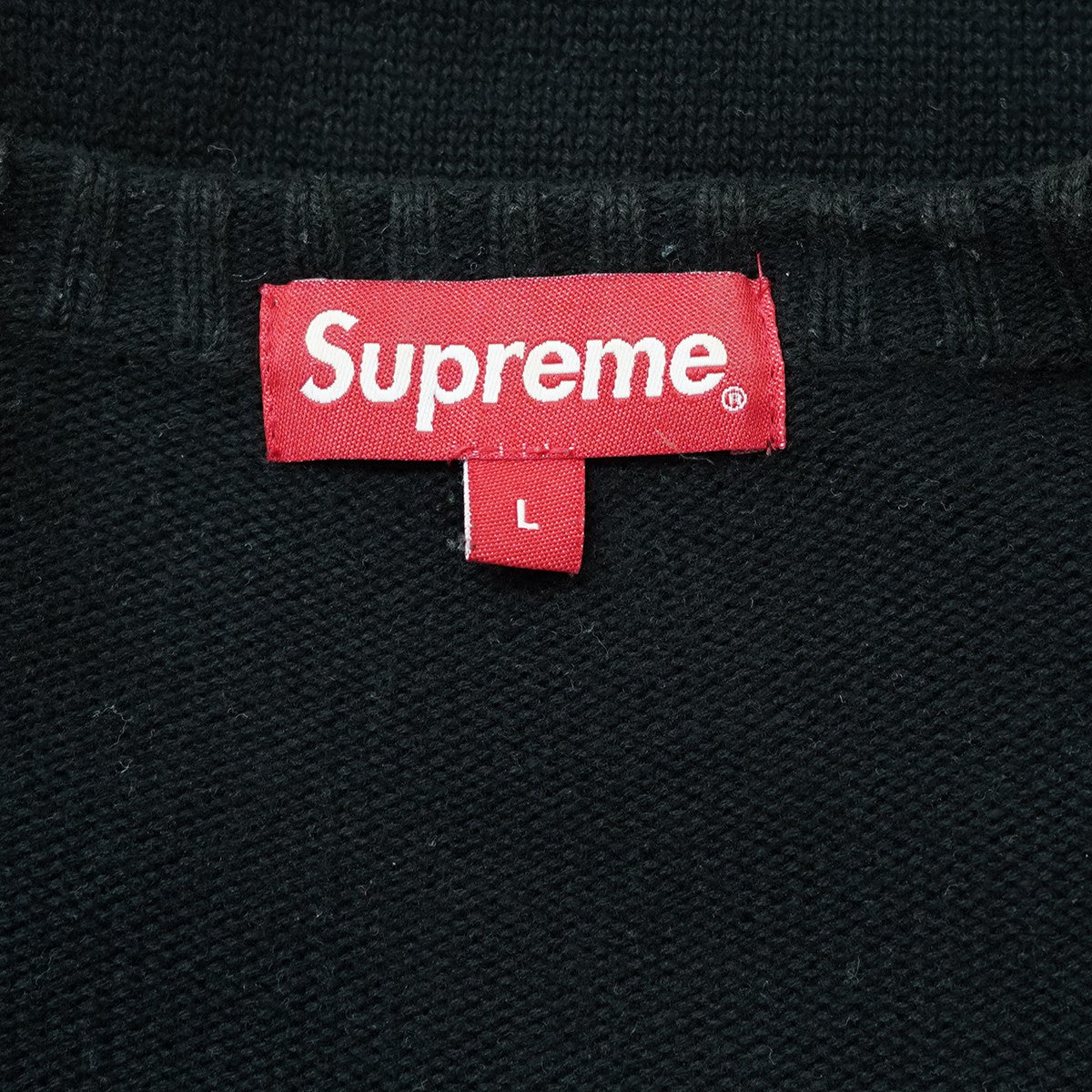 Supreme 22SS Tonal Paneled Sweaterトーナル トナル ロゴ パネルド コットン ニット セーター 古着・中古-5枚目のアイテム画像