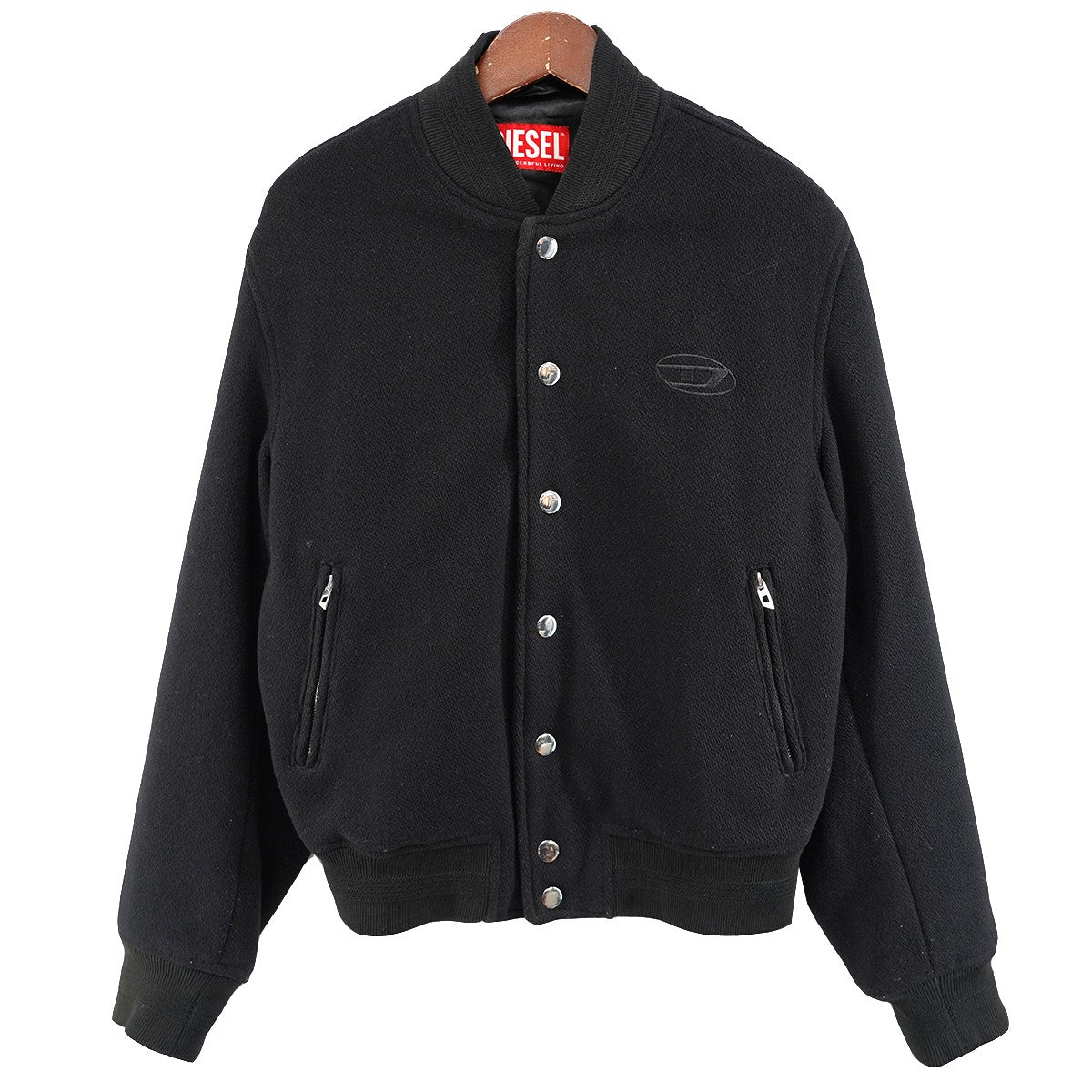 DIESEL by Glenn Martens 26AW J-ARRY-WRD Dロゴ アワード バーシティ ジャケット スタジャン 古着・中古-1枚目のアイテム画像