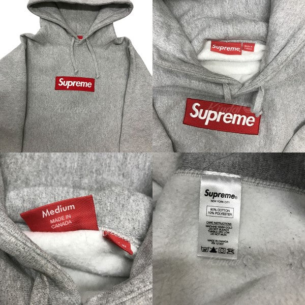 supreme box logo hoodie grayカラーグリーン