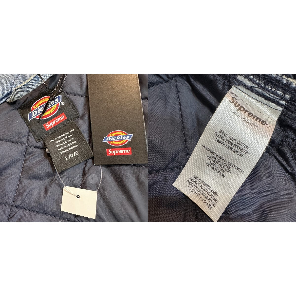 Supreme×Dickies 21AW Quilted Denim Work Jacket ジャケット インディゴ サイズ L｜【公式】カインドオルオンライン  ブランド古着・中古通販【kindal】