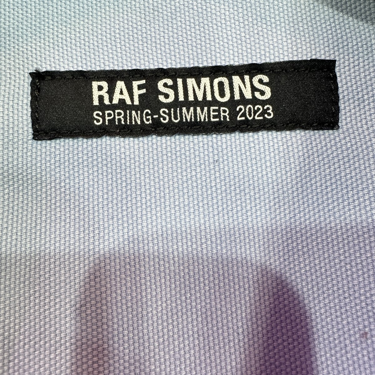 RAF SIMONS(ラフシモンズ) 23SS OVERSIZED DENIM SHIRT WITH LEATHER PATCH シャツ