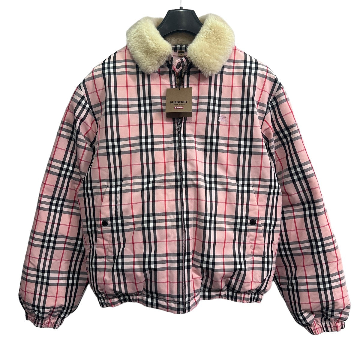 Supreme×BURBERRY 22AWShearling Collar Down Puffer Jacket ダウンジャケット ピンク サイズ  M｜【公式】カインドオルオンライン ブランド古着・中古通販【kindal】