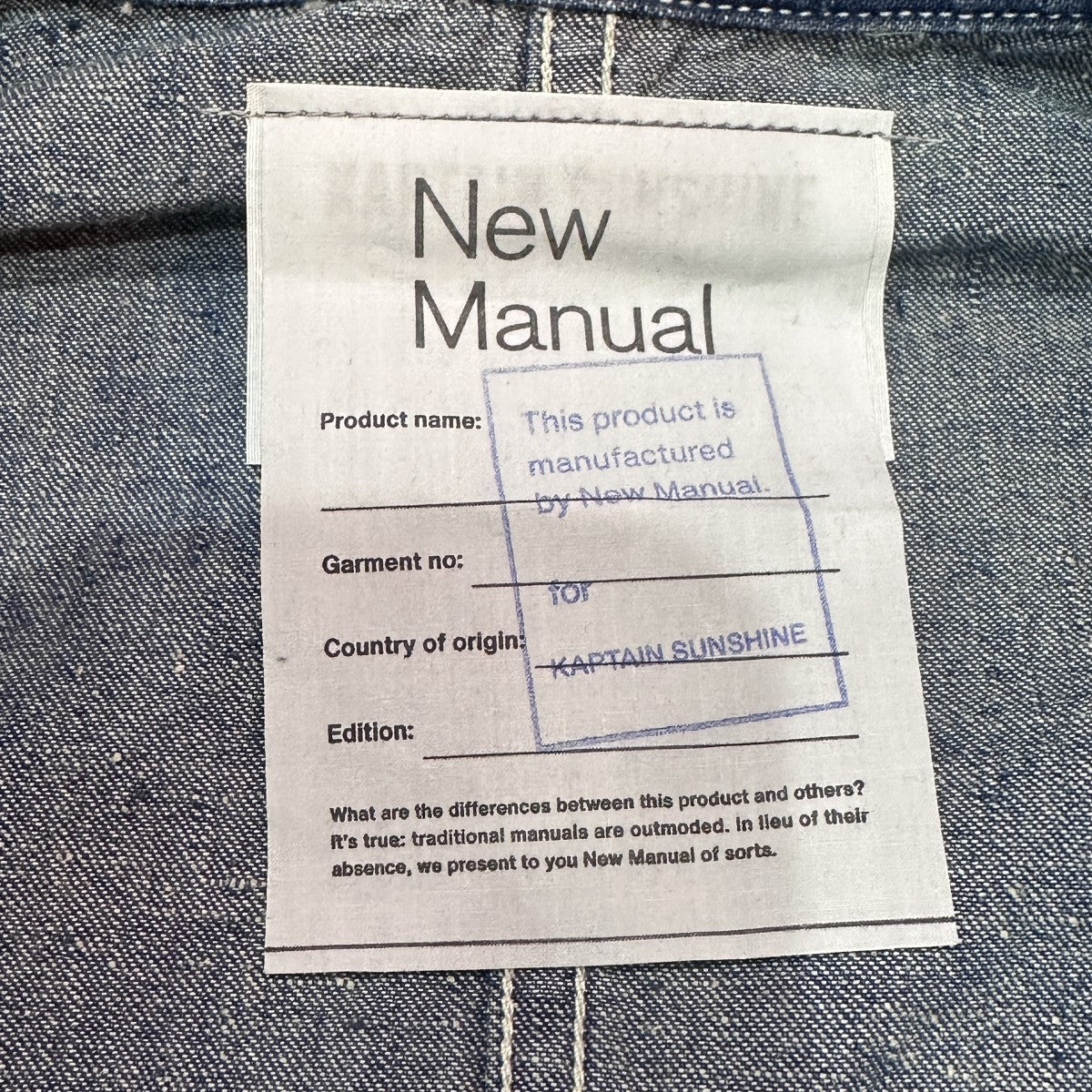 New Manual×KAPTAIN SUNSHINE 24SSCHORE JACKET チョア