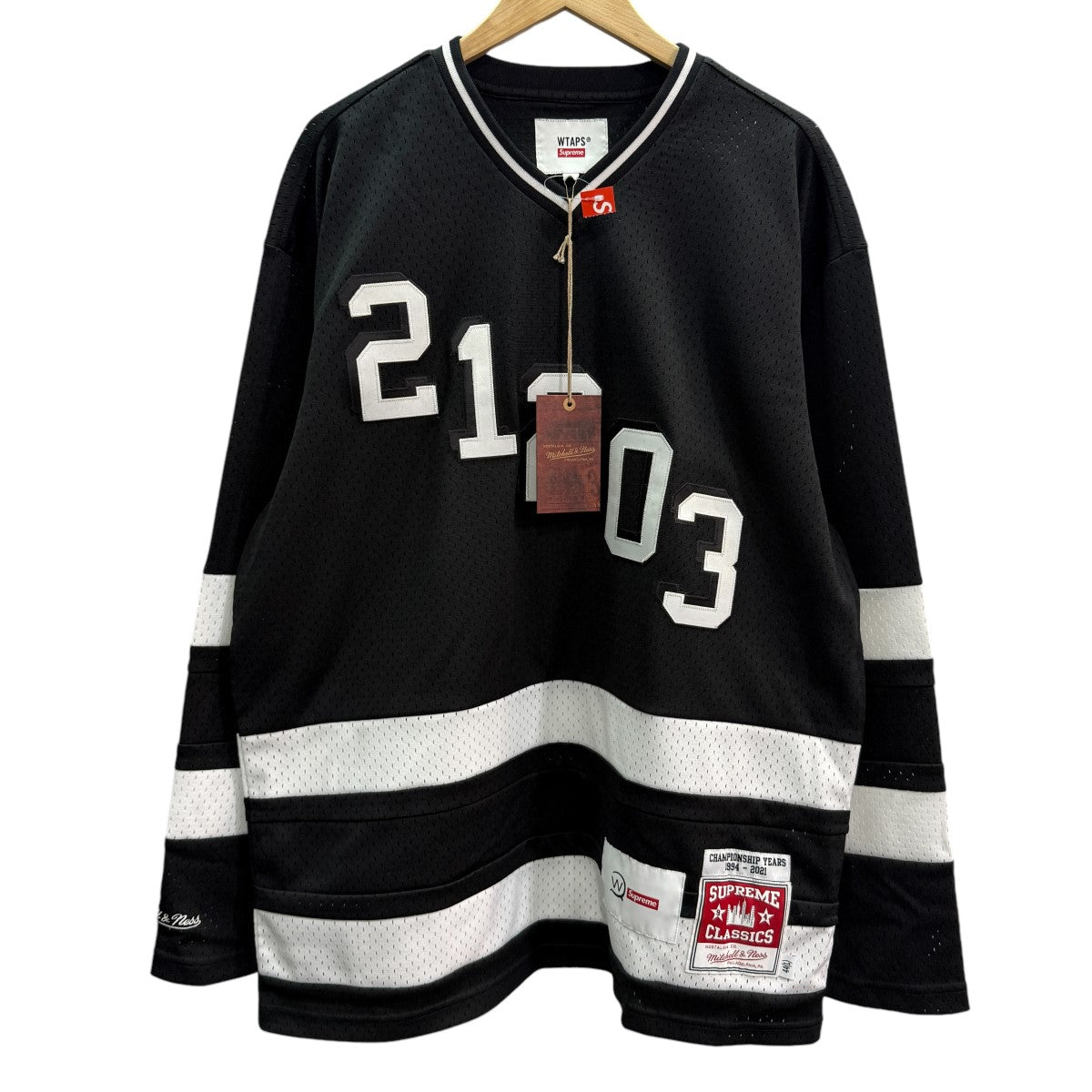 Supreme×WTAPS 21AW/Mitchell ＆ Ness Hockey Jersey ミッチェルアンドネス ホッケージャージ ブラック  サイズ L｜【公式】カインドオルオンライン ブランド古着・中古通販【kindal】