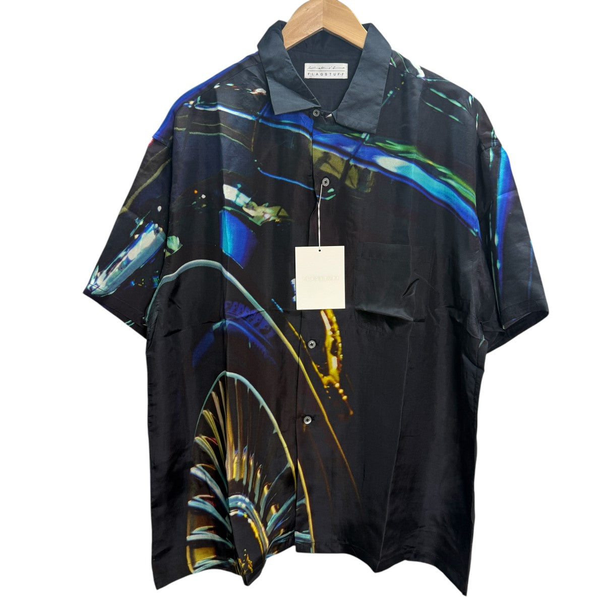 FLAGSTUFF×KOKI SATO 25SS/NIGHT SHIFT SILK S／S SHIRTシルクショートスリーブシャツFS1667 古着・中古-1枚目のアイテム画像