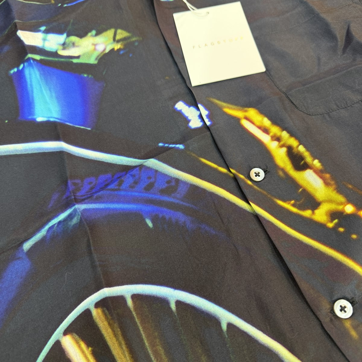 FLAGSTUFF×KOKI SATO 25SS/NIGHT SHIFT SILK S／S SHIRTシルクショートスリーブシャツFS1667 古着・中古-4枚目のアイテム画像