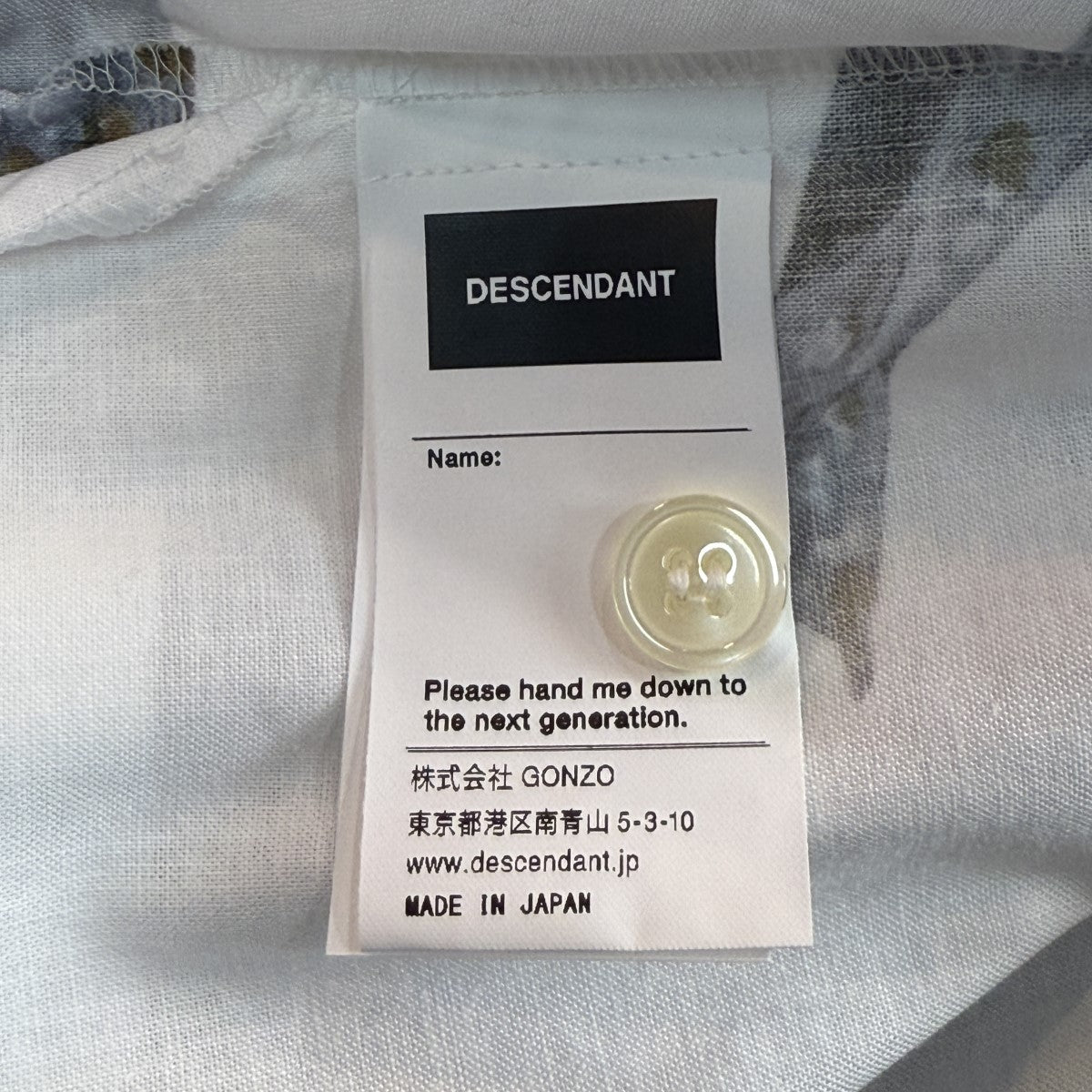 DESCENDANT(ディセンダント) 25SS/SEAFARERS TEXTILE SS SHIRT