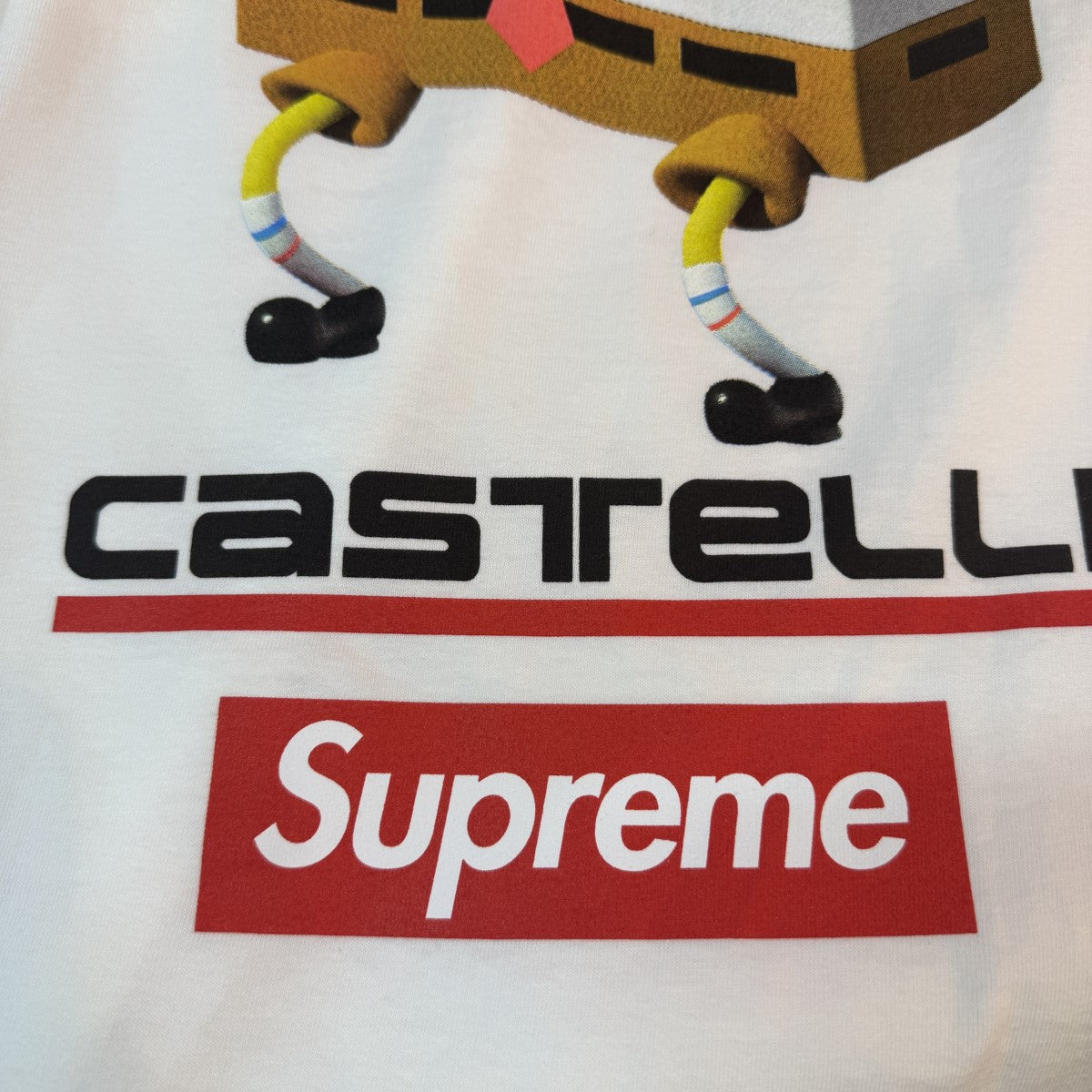 Tシャツ・カットソー Supreme x SpongeBob SquarePants Castelli Racing L/S White Supreme SpongeBob/Castelli Racing L/S Tee White
