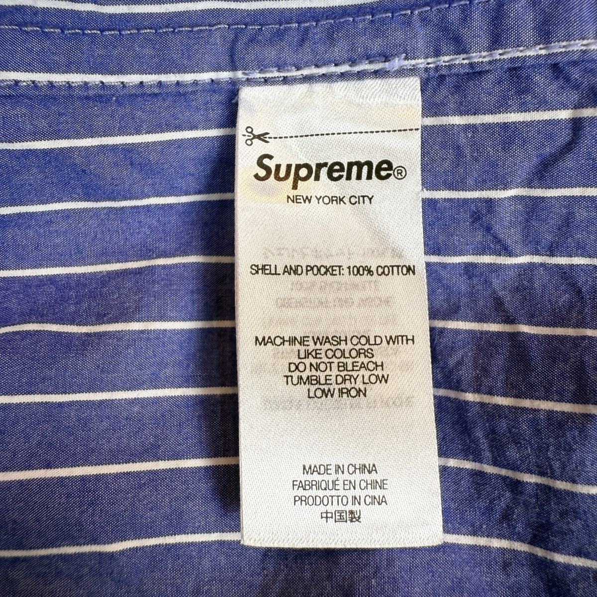 シュプリーム　デニム　ストライプ　シャツ　M 状態良好 Supreme 'Denim Shirt / Stripe'ストライプ デニムシャツ