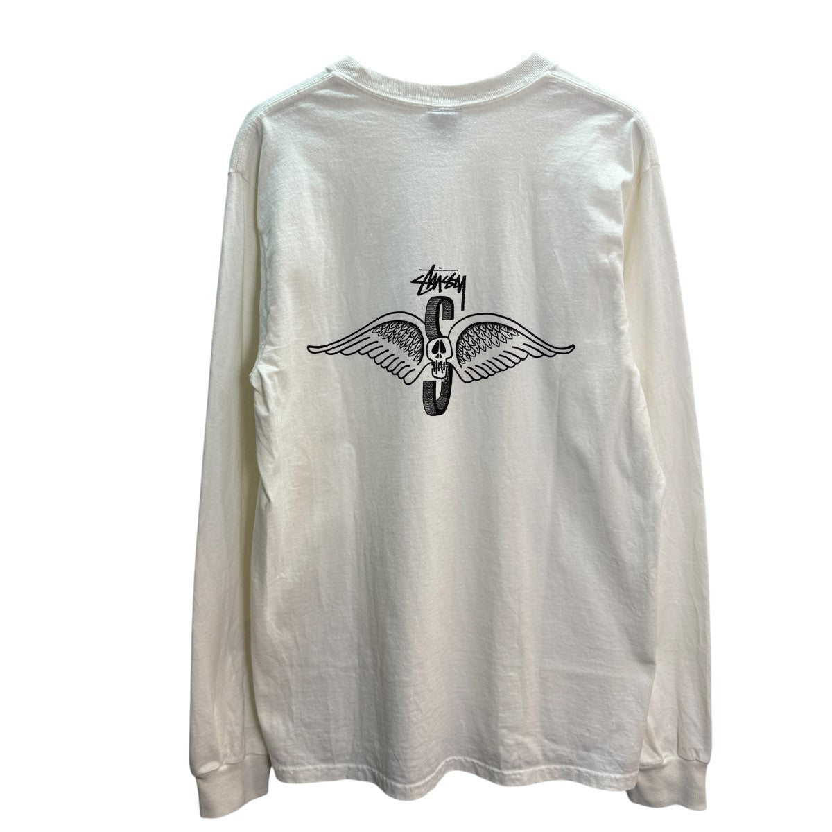 トップス Stussy Skull Wings LS Tee Pigment Dyed Stussy Skull Wings Pigment Dyed LS Tee 'Black'