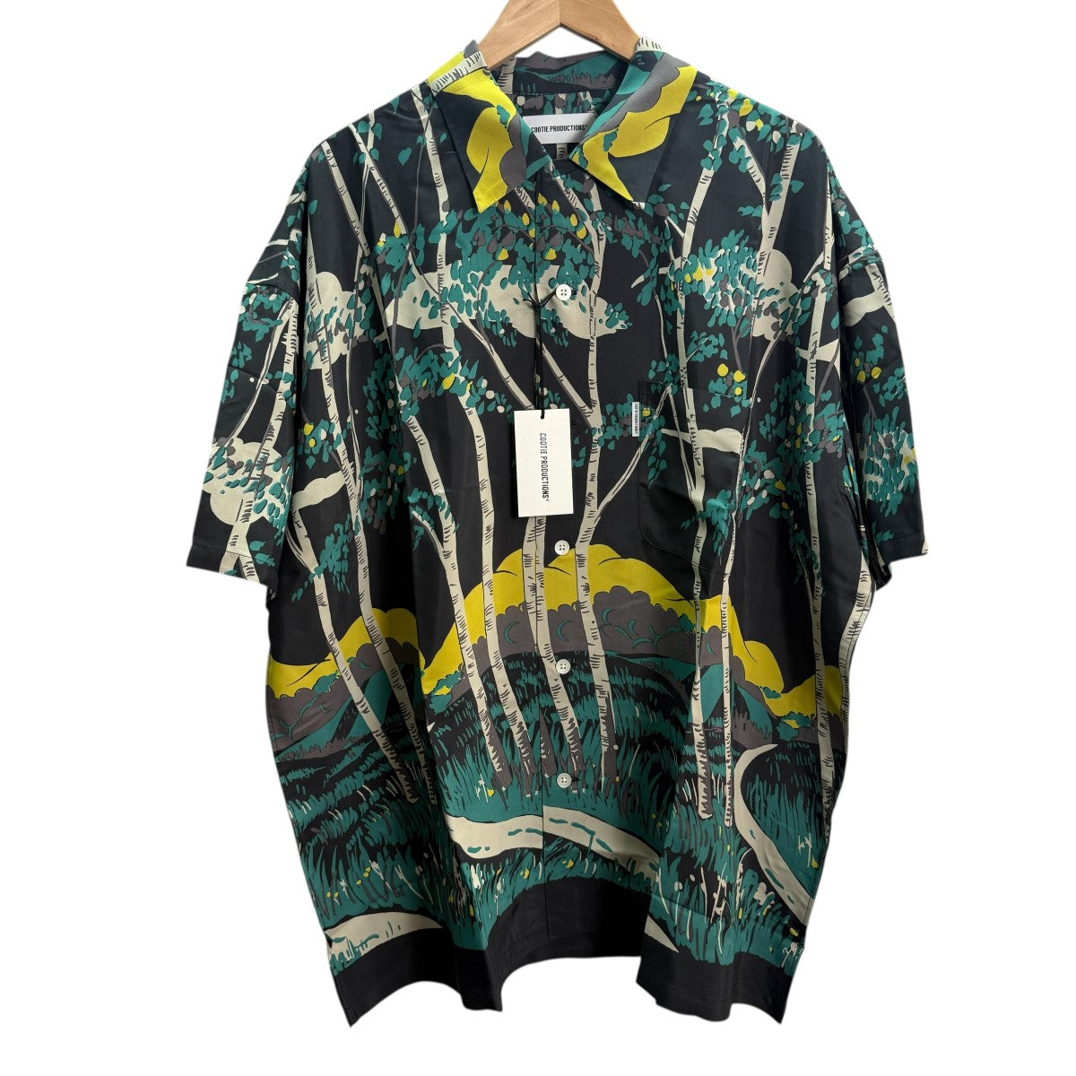 COOTIE PRODUCTIONS 24ss XL 半袖シャツ COOTIE PRODUCTIONS/Allover Printed Broad S/S Shirt（Black