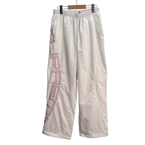 【美品】シュプリーム 21SS スペルアウト トラックパンツ ナイロン 白 L Supreme(シュプリーム) 25SS/Spellout Embroidered Track Pant／スペル