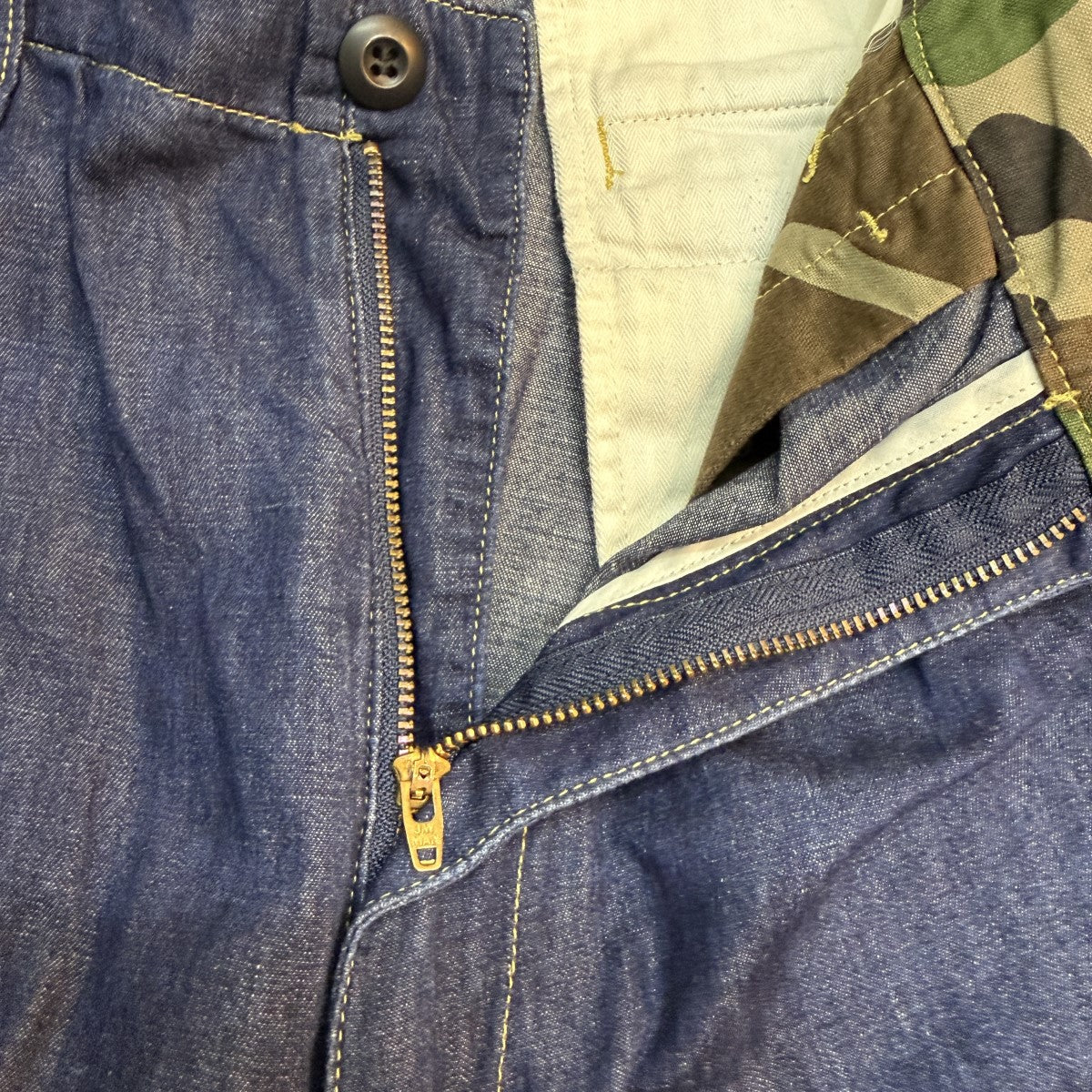 19SS/綿麻デニム／デニムサルエルカーゴパンツWC-P035