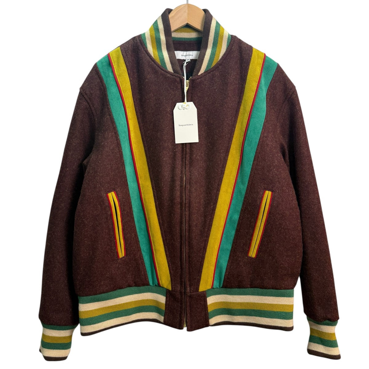 SASQUATCHfabrix． 23AW/STADIUM JACKET RASTA／スタジャン23AW-JKH-002 古着・中古-2枚目のアイテム画像