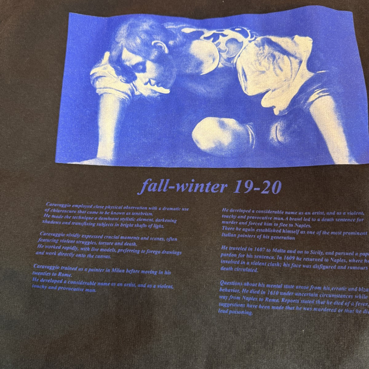 19AW/カラヴァッジョプリントタートルネックスウェット／タートルネックスウェットOMBA039F19E3009