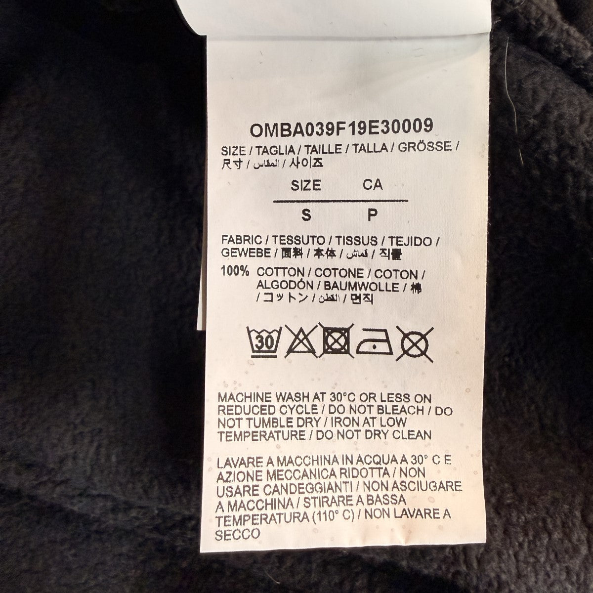 19AW/カラヴァッジョプリントタートルネックスウェット／タートルネックスウェットOMBA039F19E3009