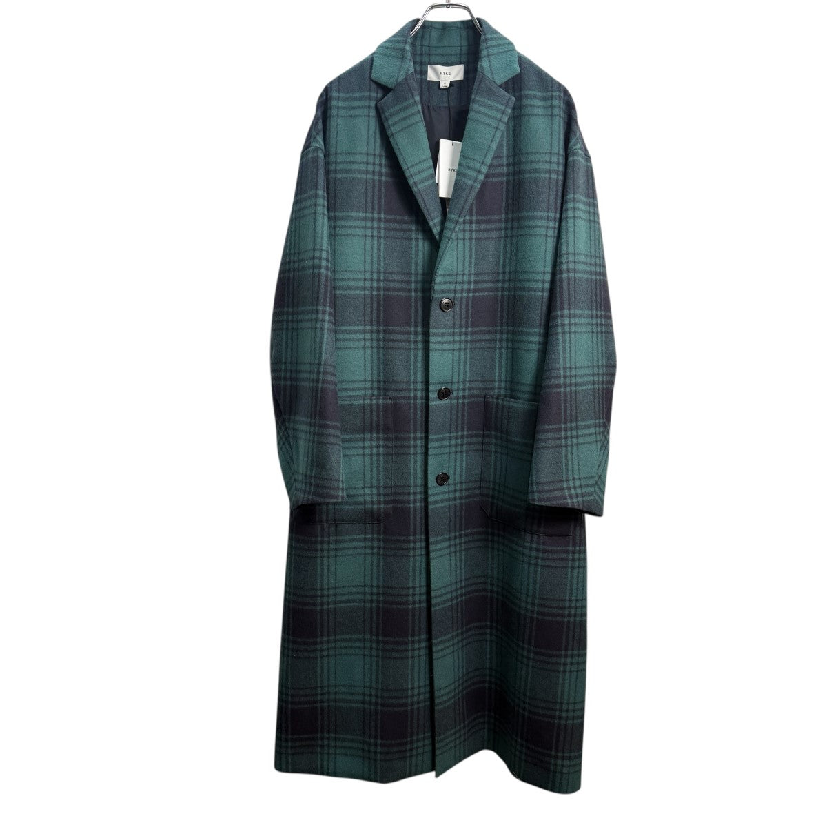 HYKE 25AW/PLAID COAT／チェスターロングコートBFO75190 古着・中古-1枚目のアイテム画像