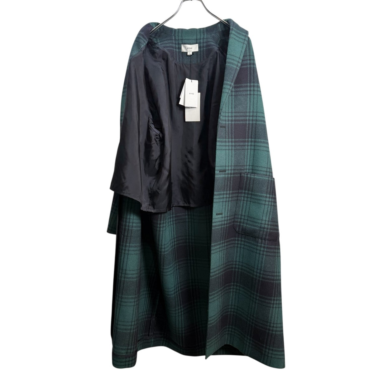 HYKE 25AW/PLAID COAT／チェスターロングコートBFO75190 古着・中古-6枚目のアイテム画像