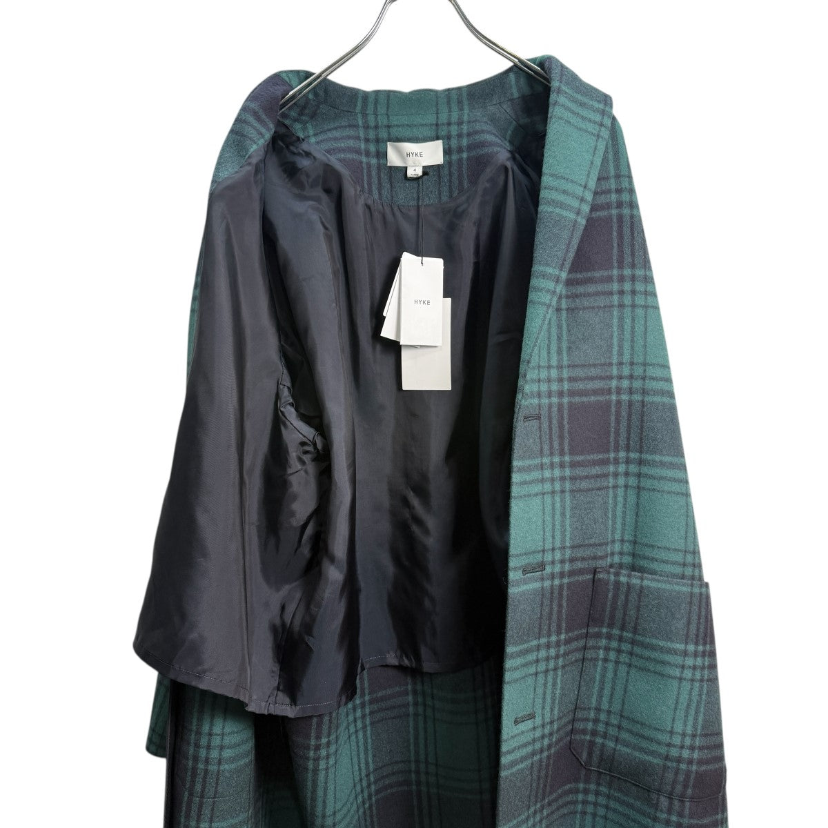 HYKE 25AW/PLAID COAT／チェスターロングコートBFO75190 古着・中古-7枚目のアイテム画像