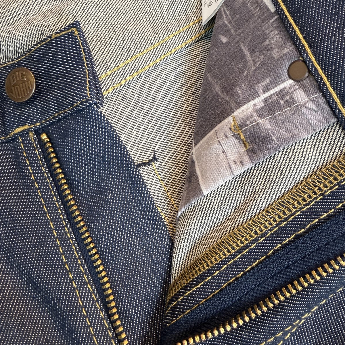 BIG JOHN 106 M1 TIGHT STRAIGHT／デニムパンツM106-GUNJYO 古着・中古-5枚目のアイテム画像
