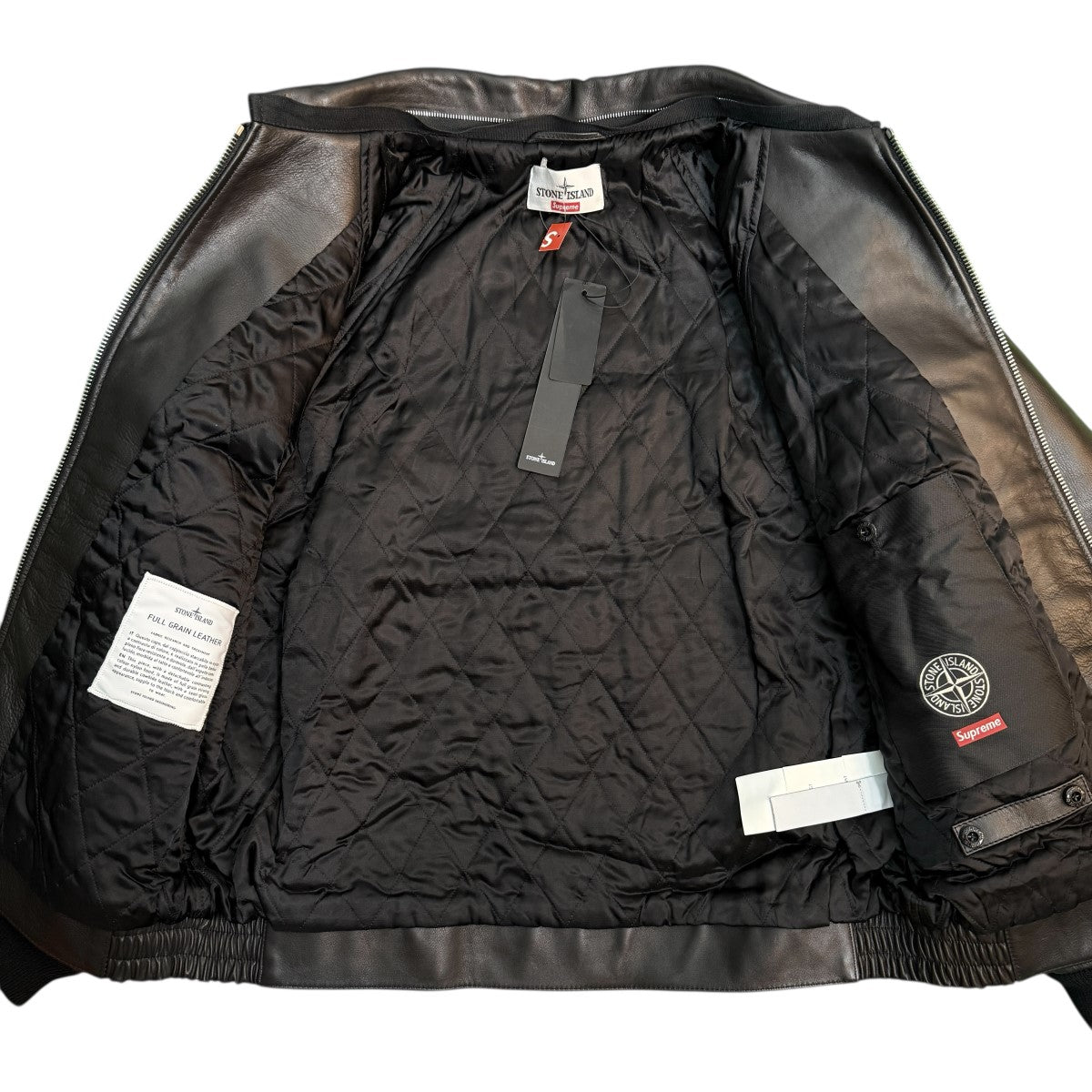 Supreme×STONE ISLAND 23AW/Leather Bomber Jacket／ストーンアイランド レザーボンバージャケット 古着・中古-5枚目のアイテム画像