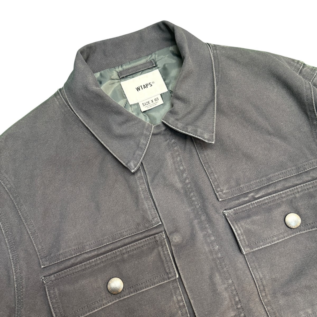 WTAPS 25AW/MICH ／ JACKET ／ COTTON． CNVS／ワークジャケット/252WVDT-JKM01 古着・中古-3枚目のアイテム画像