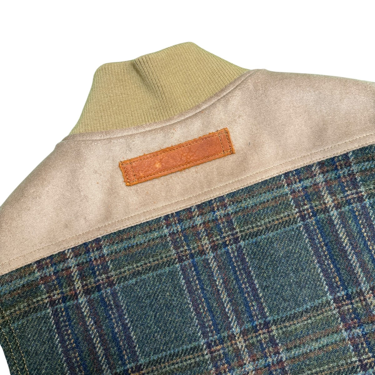 JUNYA WATANABE MAN×FILSON 25AW／綿ドライオイルxレザーxウールチェックFILSON／フィルソンコラボベスト/WP-V002 古着・中古-5枚目のアイテム画像