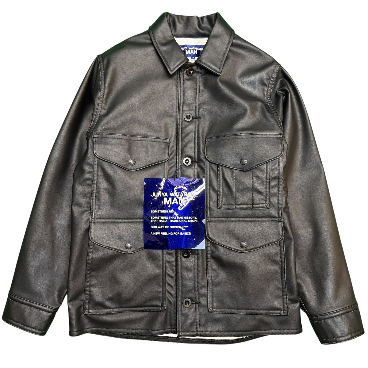 JUNYA WATANABE MAN×FILSON 25AW/合成皮革ドッキングジャケット／フィルソンコラボジャケット/WP-J020-051 古着・中古-1枚目のアイテム画像