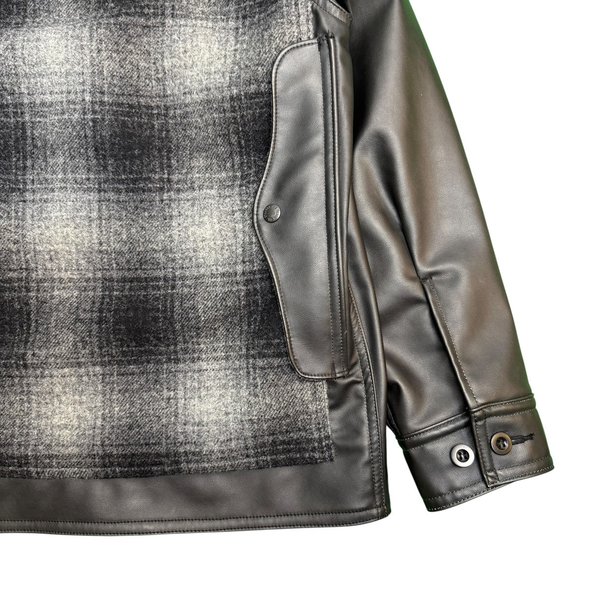 JUNYA WATANABE MAN×FILSON 25AW/合成皮革ドッキングジャケット／フィルソンコラボジャケット/WP-J020-051 古着・中古-4枚目のアイテム画像