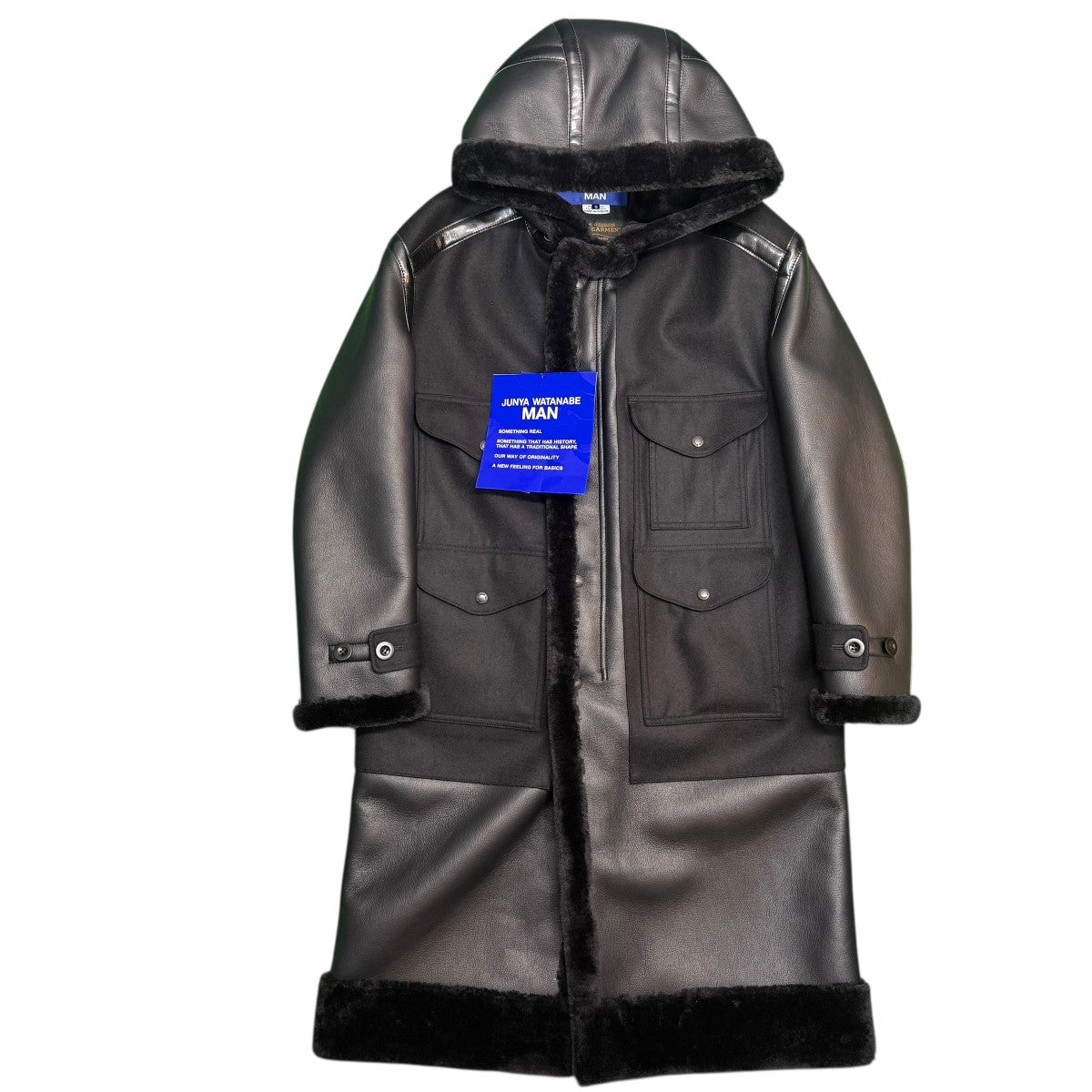 JUNYA WATANABE MAN×FILSON 25AW/Faux Fur Trimmed Coat／フィルソンコラボフェイクファーコート/WP-C009-051 古着・中古-1枚目のアイテム画像