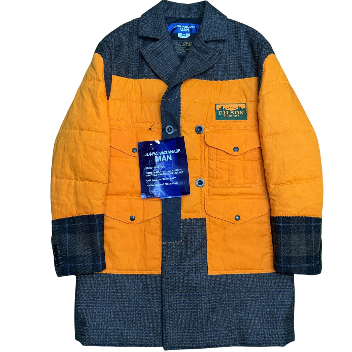 JUNYA WATANABE MAN×FILSON 25AW/パッチワークコート／フィルソンコラボドッキングコートWP-C005 古着・中古-1枚目のアイテム画像