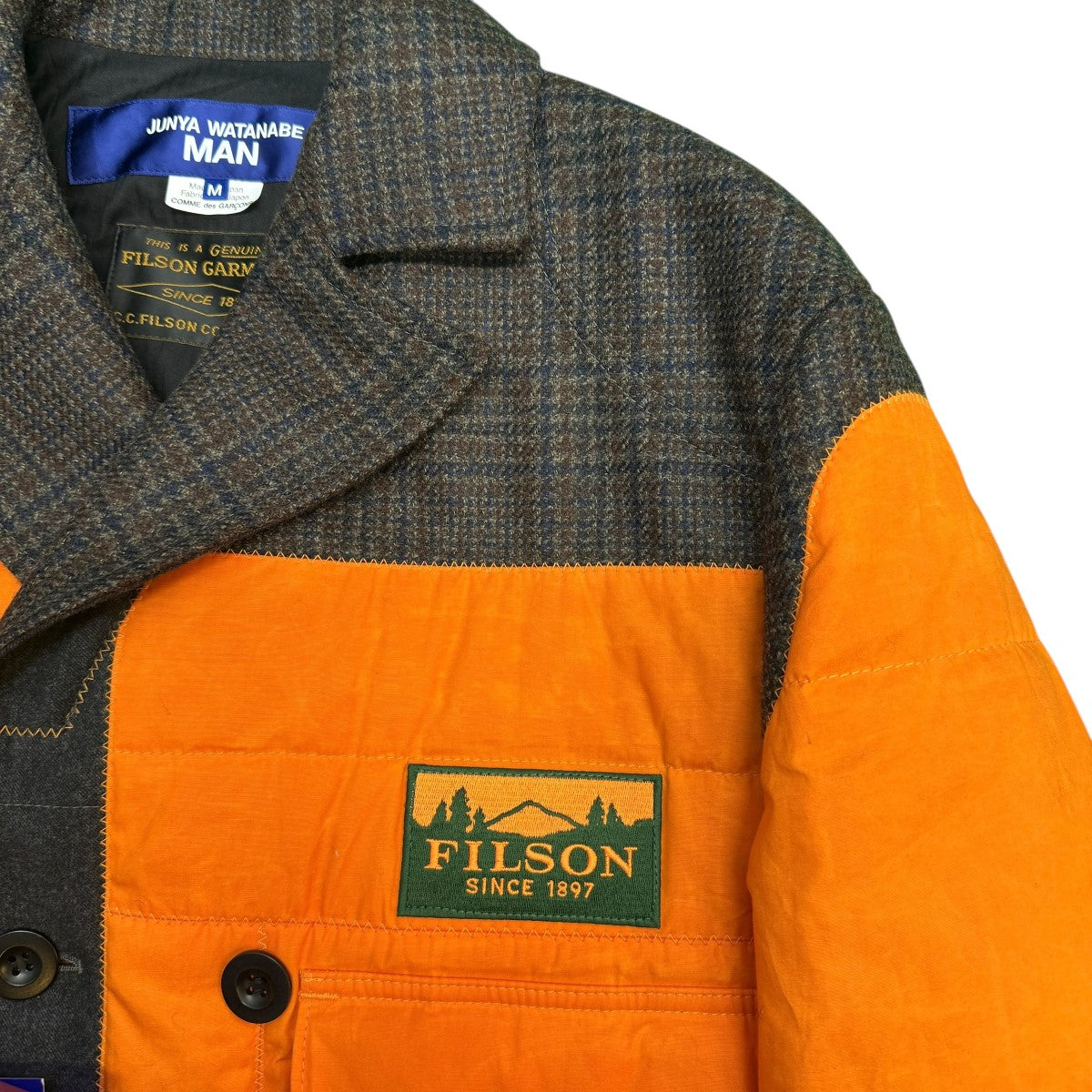 JUNYA WATANABE MAN×FILSON 25AW/パッチワークコート／フィルソンコラボドッキングコートWP-C005 古着・中古-3枚目のアイテム画像