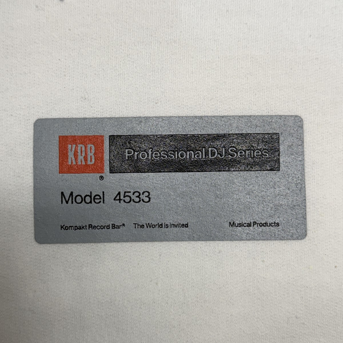 KOMPAKT RECORD BAR KRB 4533 Hoodie／ワンポイントパーカー 古着・中古-2枚目のアイテム画像