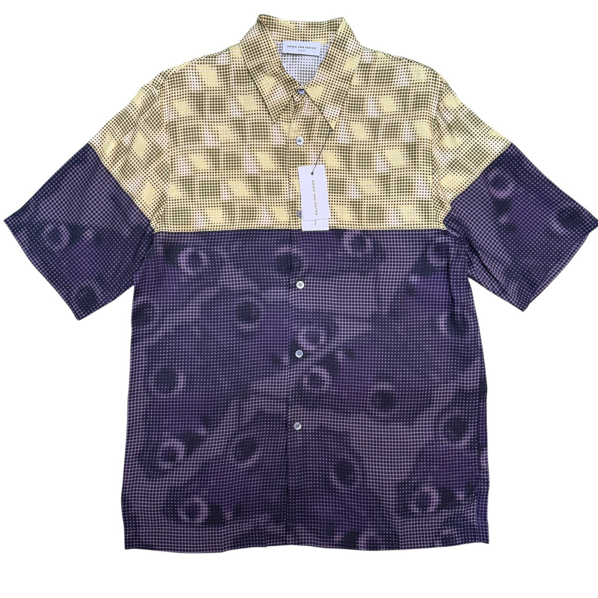 DRIES VAN NOTEN 24AW／SHORT SLEEVE SHIRT／バイカラーレーヨン半袖シャツ 並行輸入品242-020718 古着・中古-1枚目のアイテム画像