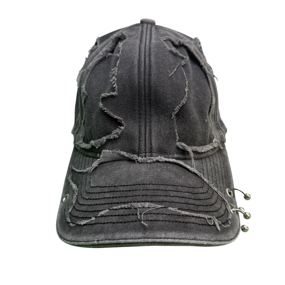 VETEMENTS 24AWFully Distressed Piercing Cap／ユーズド加工／デストロイピアスキャップUA65CA200B 古着・中古-2枚目のアイテム画像