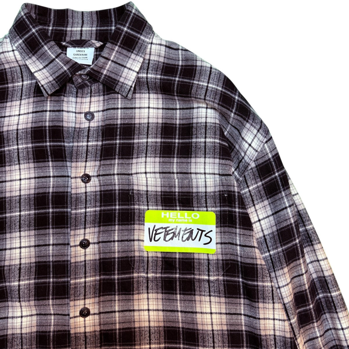 VETEMENTS(ヴェトモン) MY NAME IS VETEMENTS FLANNEL SHIRT