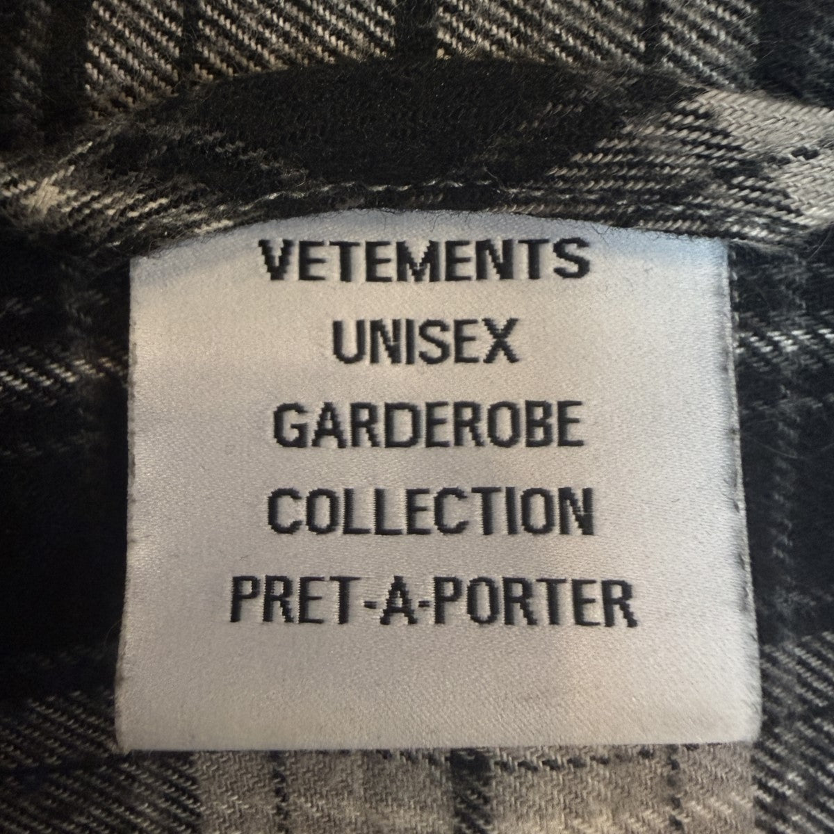 VETEMENTS MY NAME IS VETEMENTS FLANNEL SHIRT／フランネルオーバーシャツUA53SH700B 古着・中古-7枚目のアイテム画像