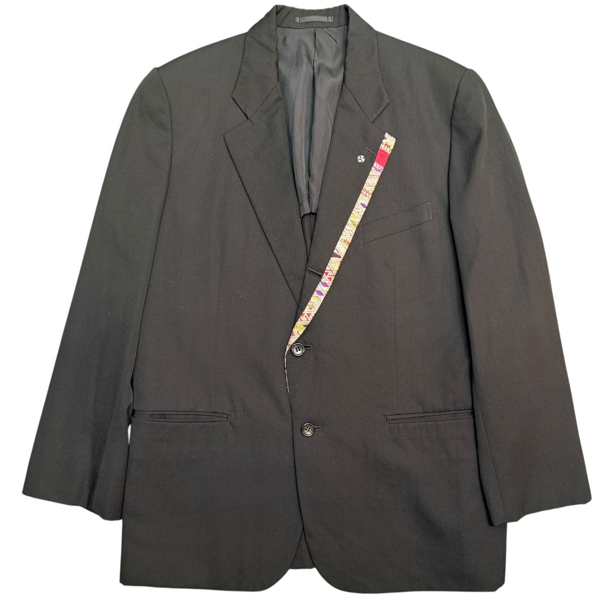 COMME des GARCONS HOMME PLUS 92SS/エスニック期テープ切り替えウールギャバジャケット／チャイナジャケットアーカイブ希少商品 古着・中古-1枚目のアイテム画像
