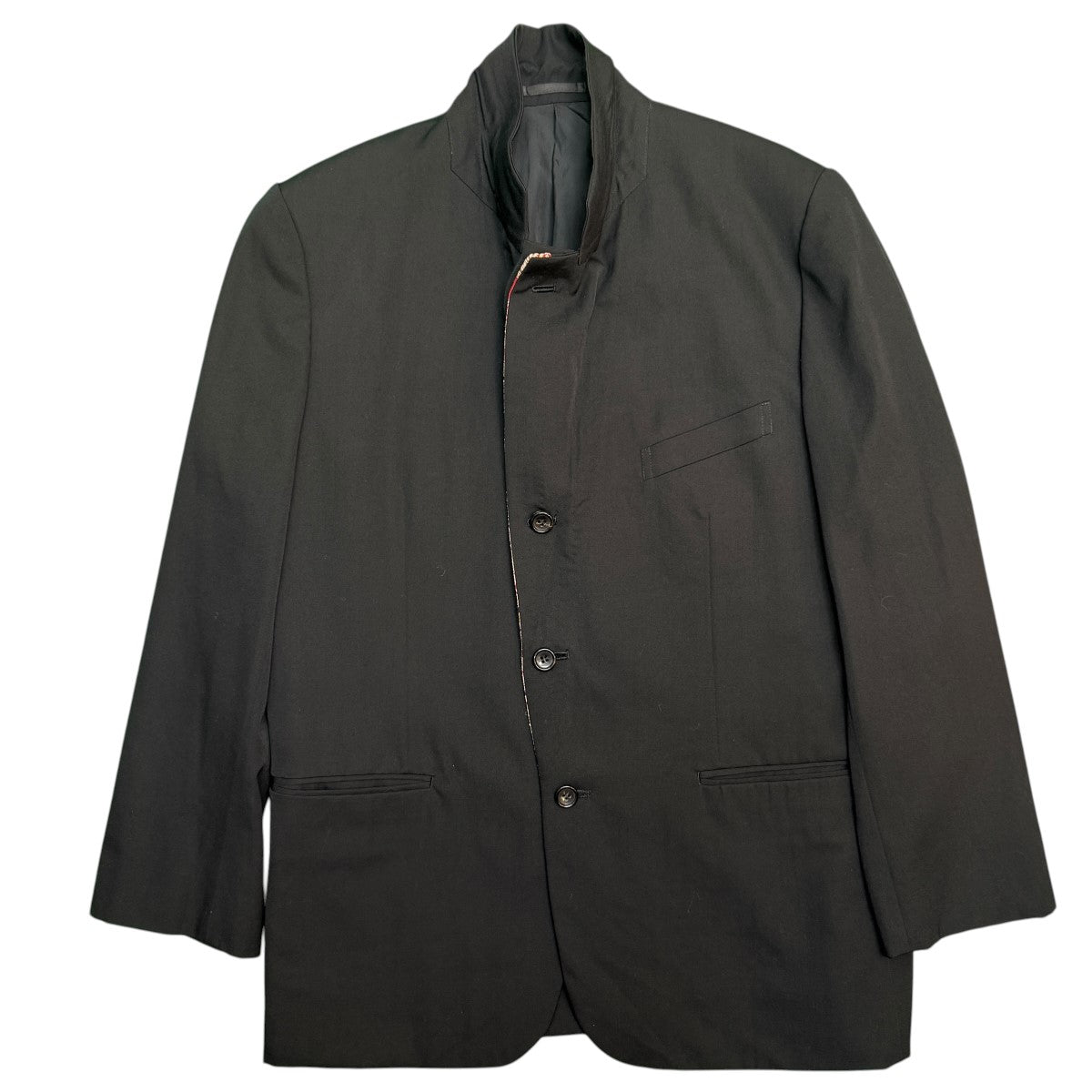 COMME des GARCONS HOMME PLUS 92SS/エスニック期テープ切り替えウールギャバジャケット／チャイナジャケットアーカイブ希少商品 古着・中古-2枚目のアイテム画像
