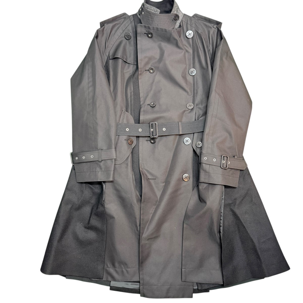 sacai 24AW/Cotton Gabardine x Wool Melton Coat／コットンギャバジンウールメルトンコート 希少/24-03428M 古着・中古-1枚目のアイテム画像