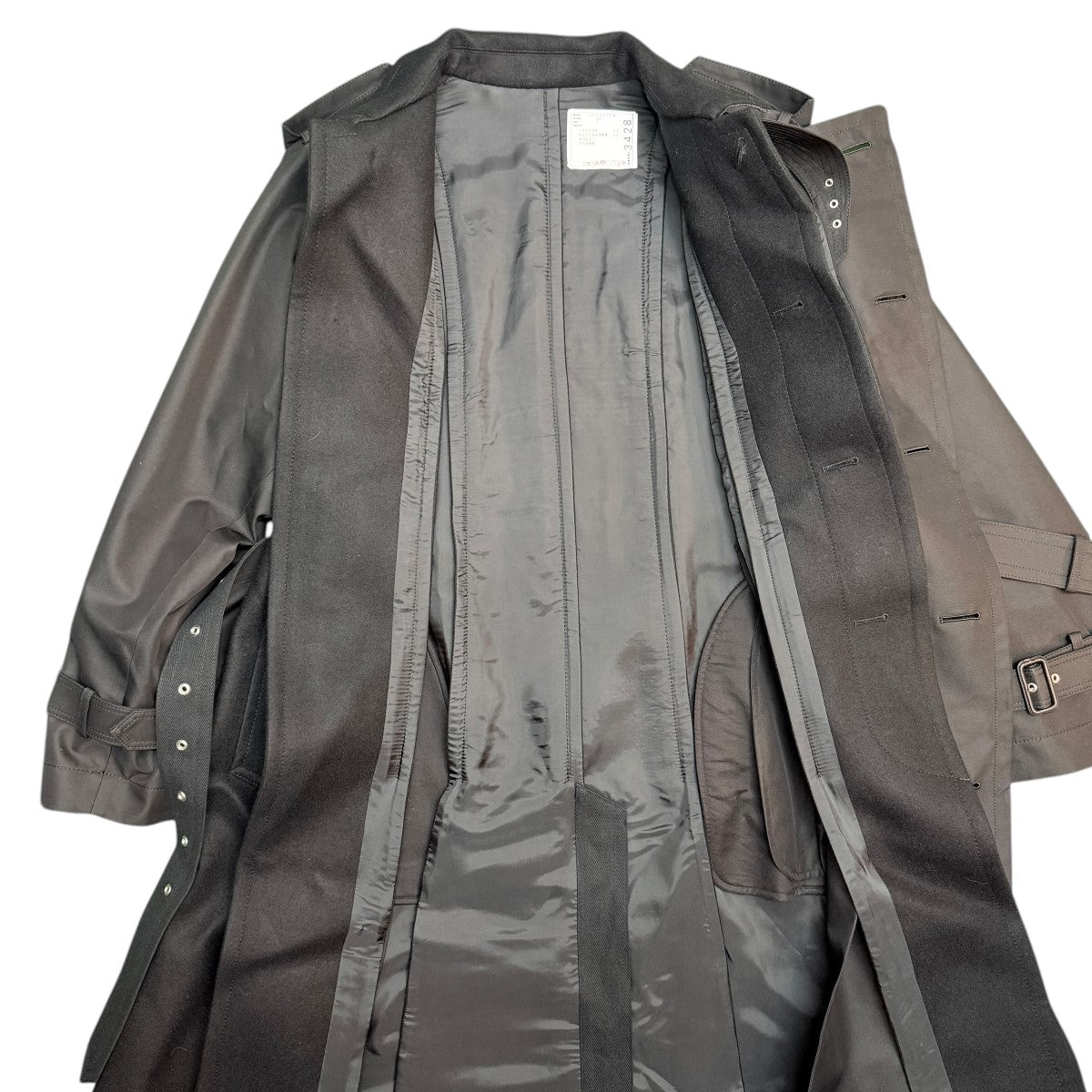 sacai 24AW/Cotton Gabardine x Wool Melton Coat／コットンギャバジンウールメルトンコート 希少/24-03428M 古着・中古-4枚目のアイテム画像