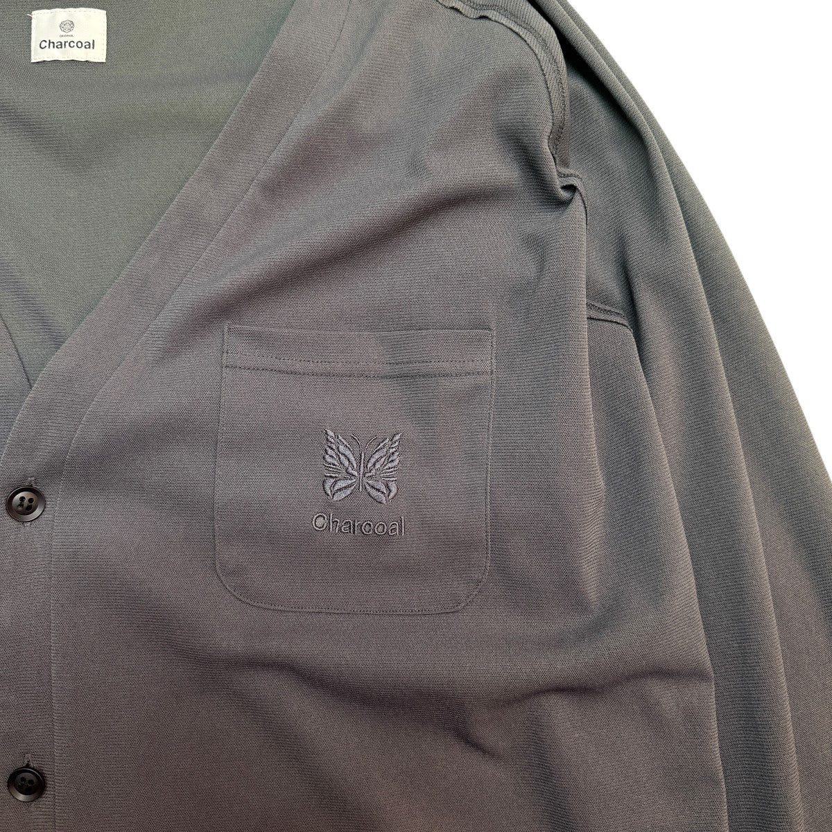 Needles×Charcoal TOKYO 別注 V／Neck Pocket Cardigan／メッシュカーディガンIN397 古着・中古-3枚目のアイテム画像