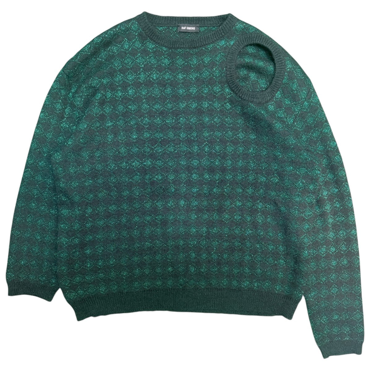 19SS/CUTOUT HOLE SWEATER／アシメントリースリーブニット