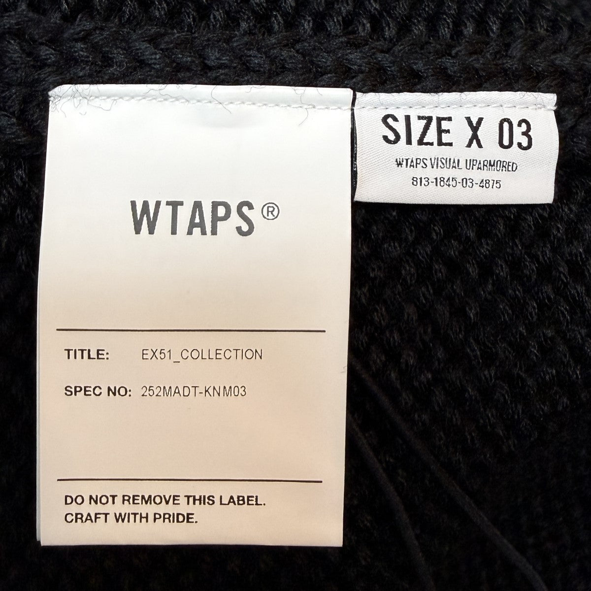 WTAPS 25AW/CREW NECK CRE ／ SWEATER ／ POLY／ローゲージクルーネックニット/252MADT-KNM03 古着・中古-8枚目のアイテム画像
