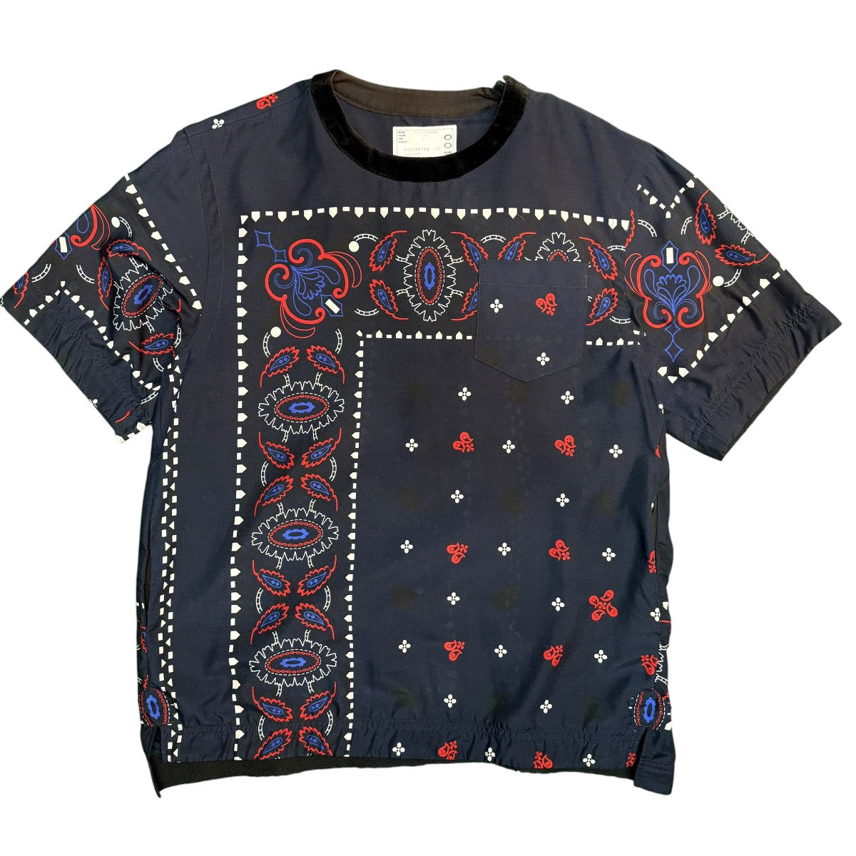 17SS/Bandana Print Shirt／ショルダージッププルオーバーシャツ/17-01400M