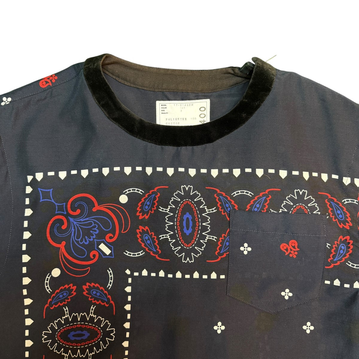17SS/Bandana Print Shirt／ショルダージッププルオーバーシャツ/17-01400M