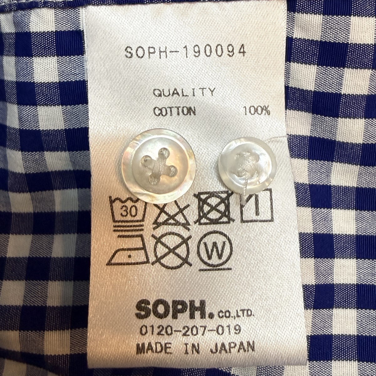 SOPHNET． 19SS/S／S COLOR BLOCK B．D SHIRT／半袖ボタンダウンチェックシャツ/SOPH-190094 古着・中古-6枚目のアイテム画像